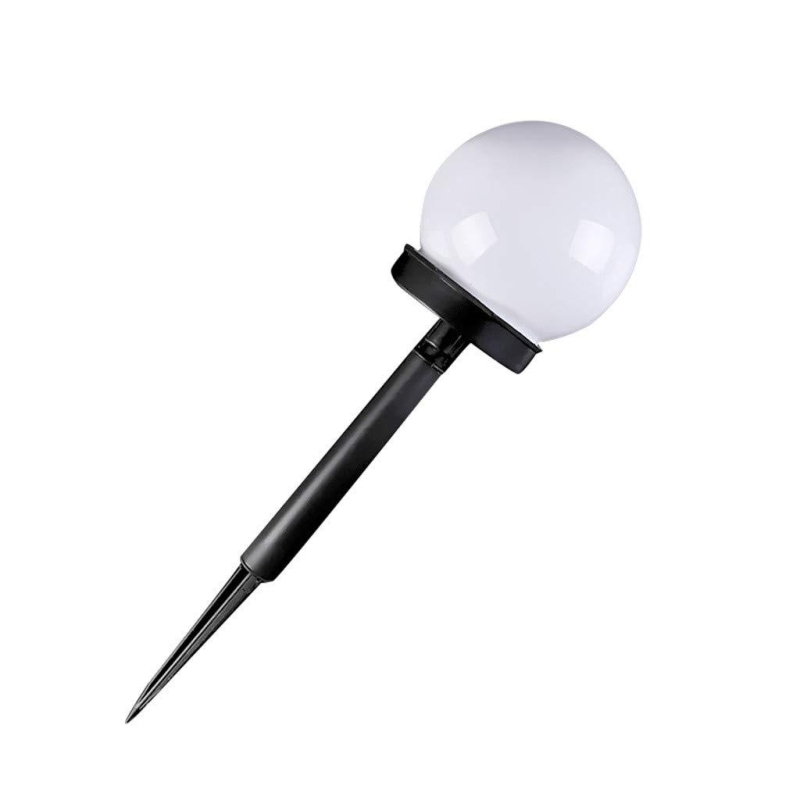 Saulės energijos vejų lemputė su apvaliu lempučių galvutė, įsmeigiamas į žemę, TS1002 plastikinė korpusas, 1.2V, <1W, nuolatinis apšvietimas 6–12 val