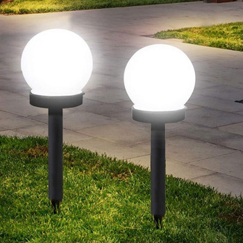 Φωτιστικό κήπων με ηλιακή ενέργεια σε σφαίρα, για εγκατάσταση στο έδαφος – LED λαμπτήρας, συνεχές φωτισμό 6–12 ώρες, διακόπτης επαγωγής