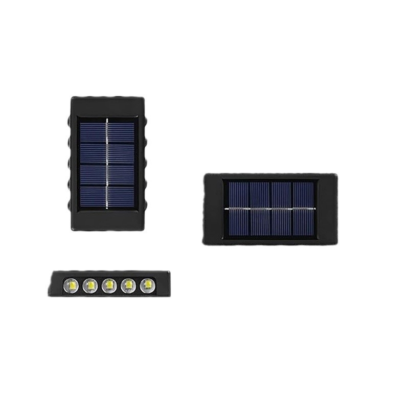 Saulės lauko sieninis šviestuvas tvorai ir kiemui su 8/10 LED, 24V, 2000 lm, 5000K, 90° šviesos pluošto kampas