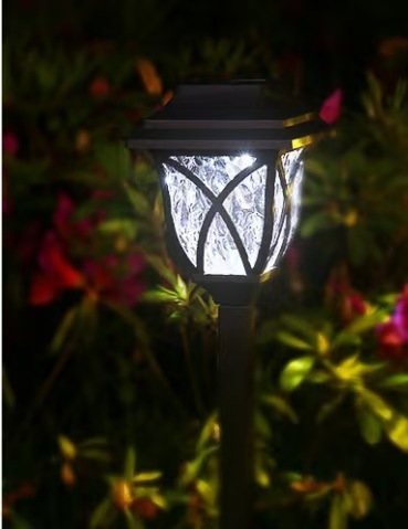 Saulės energijos lauko tinklinė lemputė sodui, IP55, modelis 119115, plastikas, dvi LED, 6–12 val. apšvietimas