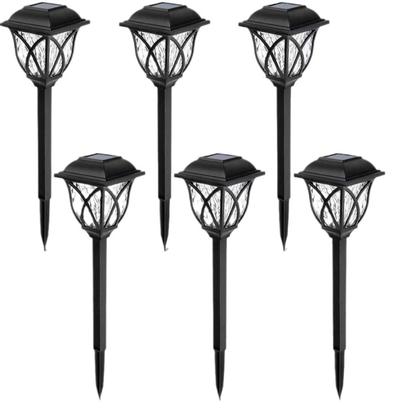 Saulės energijos lauko tinklinė lemputė sodui, IP55, modelis 119115, plastikas, dvi LED, 6–12 val. apšvietimas