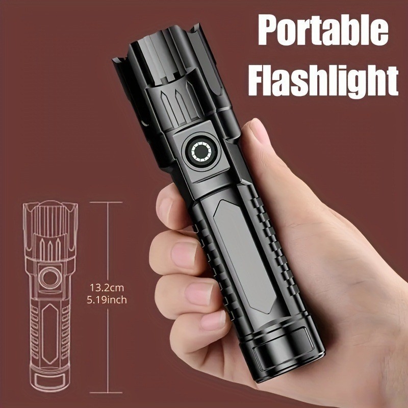 LED svjetiljka s prilagodljivim fokusom, kompaktna, 5W, 800 mAh, punjiva, 360° rotacija