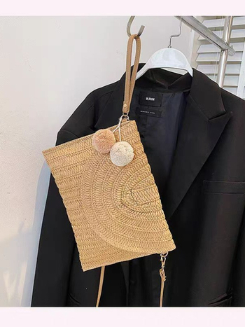 Τσαντάκι φάκελος, χειροποίητη πλέξη, μεγάλη χωρητικότητα, με καπάκι, οριζόντιο τετράγωνο σχήμα, υλικό χαρτί