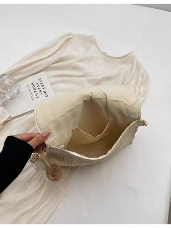 Τσαντάκι φάκελος, χειροποίητη πλέξη, μεγάλη χωρητικότητα, με καπάκι, οριζόντιο τετράγωνο σχήμα, υλικό χαρτί