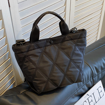 Чанта-кофа от платно, урбан стил на простота, цип за затваряне, полиестерна подплата, джоб за телефон