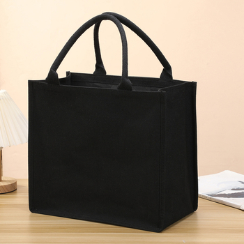 Geantă Tote din pânză, unisex, cu construcție întărită, capacitate mare, deschidere deschisă