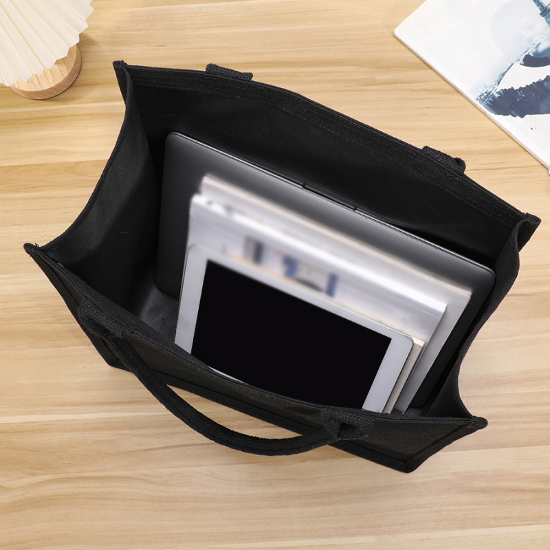 Geantă Tote din pânză, unisex, cu construcție întărită, capacitate mare, deschidere deschisă