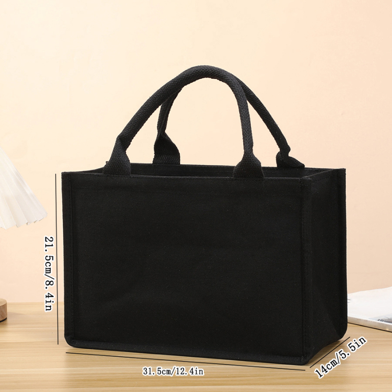 Geantă Tote din pânză, unisex, cu construcție întărită, capacitate mare, deschidere deschisă
