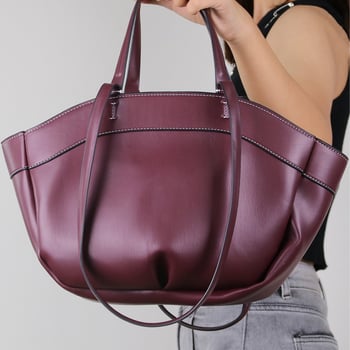 Geantă Tote, material PU, stil unisex, formă de tip cochilie, buzunar interior cu fermoar (PU; unisex; formă cochilie; buzunar interior cu fermoar) - M.T MISS TOTE