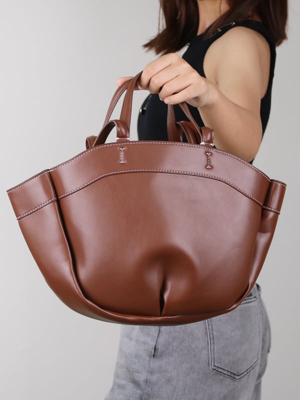 Geantă Tote, material PU, stil unisex, formă de tip cochilie, buzunar interior cu fermoar (PU; unisex; formă cochilie; buzunar interior cu fermoar) - M.T MISS TOTE