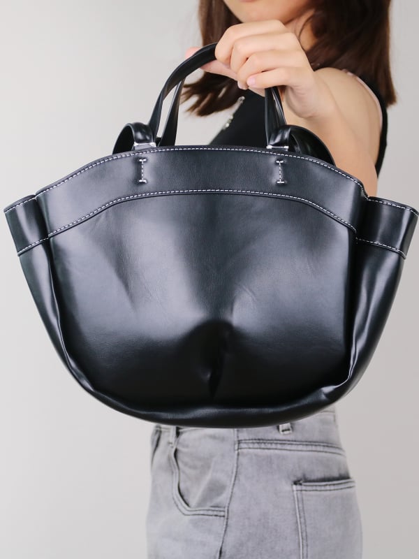 Geantă Tote, material PU, stil unisex, formă de tip cochilie, buzunar interior cu fermoar (PU; unisex; formă cochilie; buzunar interior cu fermoar) - M.T MISS TOTE