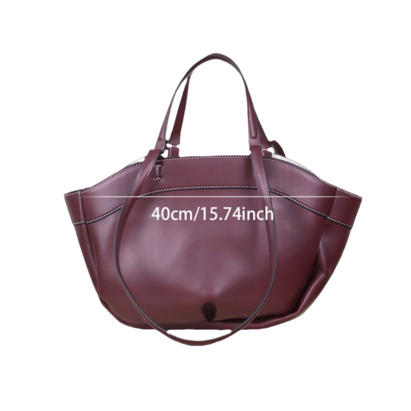 Geantă Tote, material PU, stil unisex, formă de tip cochilie, buzunar interior cu fermoar (PU; unisex; formă cochilie; buzunar interior cu fermoar) - M.T MISS TOTE