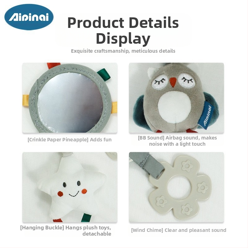 Плюшена играчка за количка в нордически стил за бебета 0–3 г, висяща играчка за количка