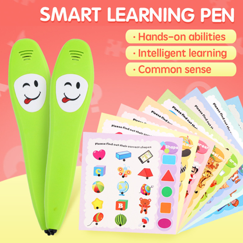 Bērnu interaktīvā lasīšanas pildspalva angļu valodai – funkcijas: vecāku un bērnu spēles, runas atpazīšana, mūzika un skaņas; materiāls: plastmasa; barošanas avots: parastā sausa baterija; vecuma grupa: 7–14 gadi