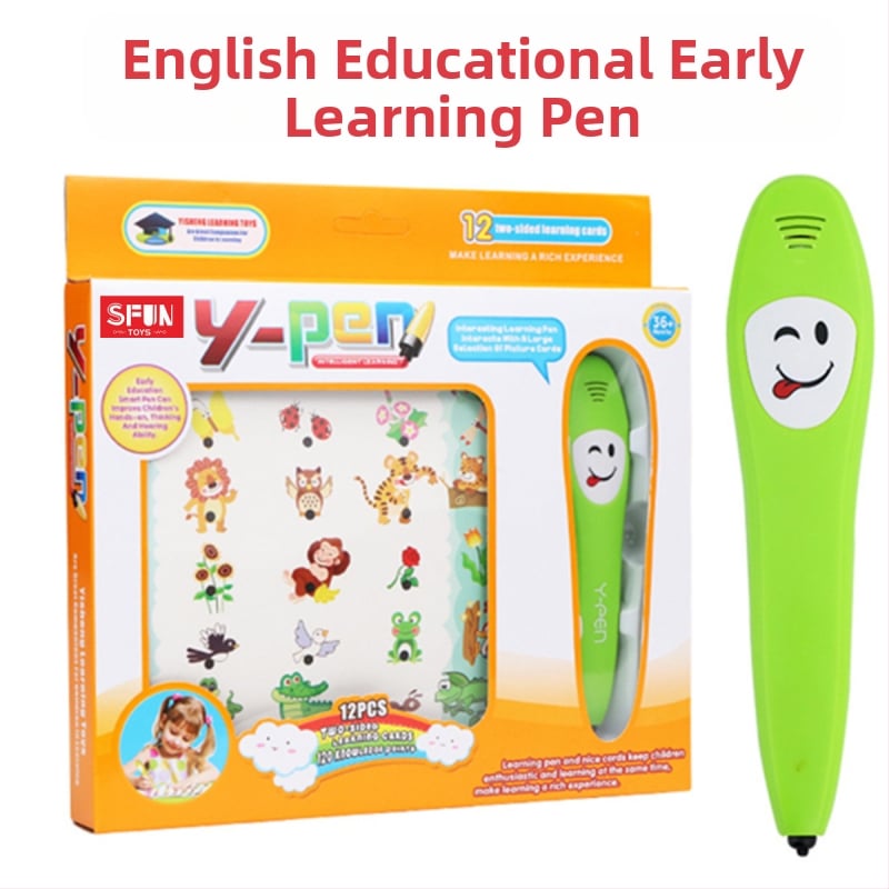 Bērnu interaktīvā lasīšanas pildspalva angļu valodai – funkcijas: vecāku un bērnu spēles, runas atpazīšana, mūzika un skaņas; materiāls: plastmasa; barošanas avots: parastā sausa baterija; vecuma grupa: 7–14 gadi