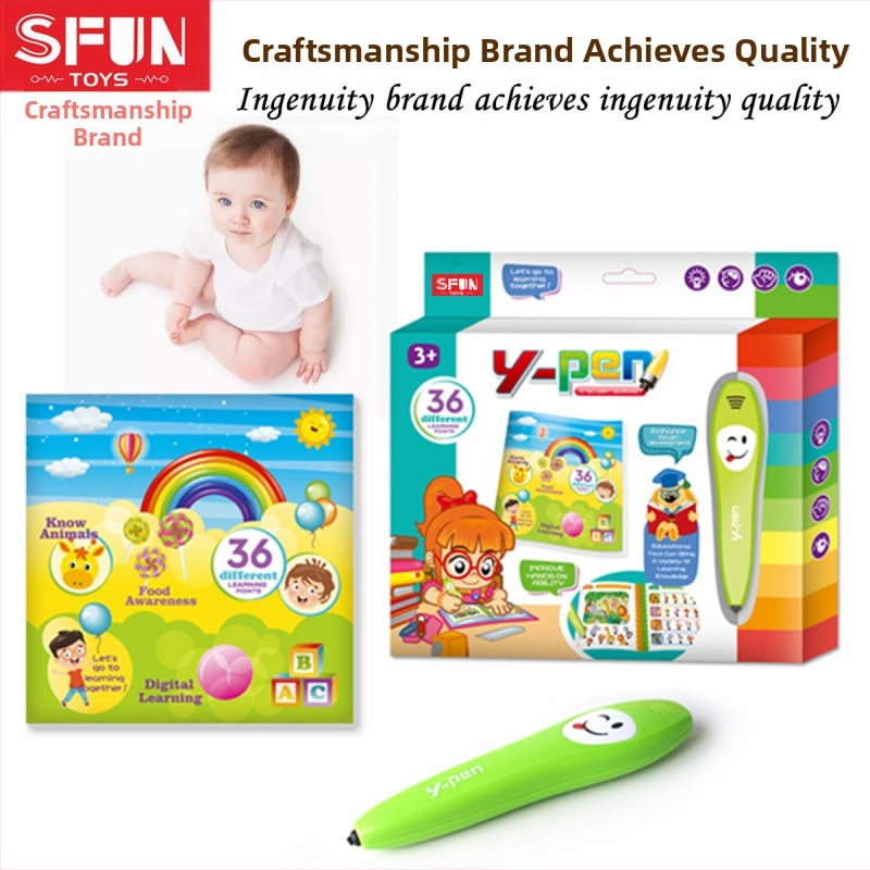 Bērnu interaktīvā lasīšanas pildspalva angļu valodai – funkcijas: vecāku un bērnu spēles, runas atpazīšana, mūzika un skaņas; materiāls: plastmasa; barošanas avots: parastā sausa baterija; vecuma grupa: 7–14 gadi