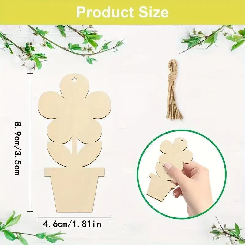 Decorativ de perete DIY pentru copii, în formă de ghiveci din lemn, pictat, stil modern minimalist, marcă Autumn Star, material: placă din lemn