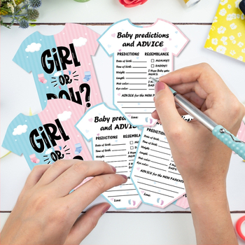 Κάρτα Αποκάλυψης Φύλου - Διπλής Όψεως, Χειρογραφικό Καρτούν Στυλ, Χαρτί, Διακόσμητικό Εκδήλωσης