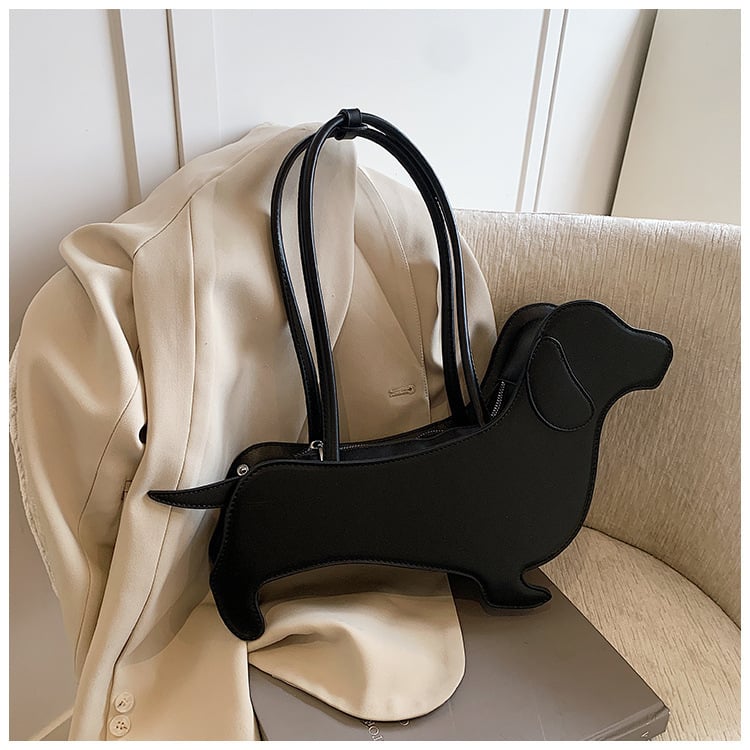 Kutyafej formájú crossbody táska — PU anyag, alkarhoz illeszkedő stílus, cipzáras nyitás, poliészter bélés