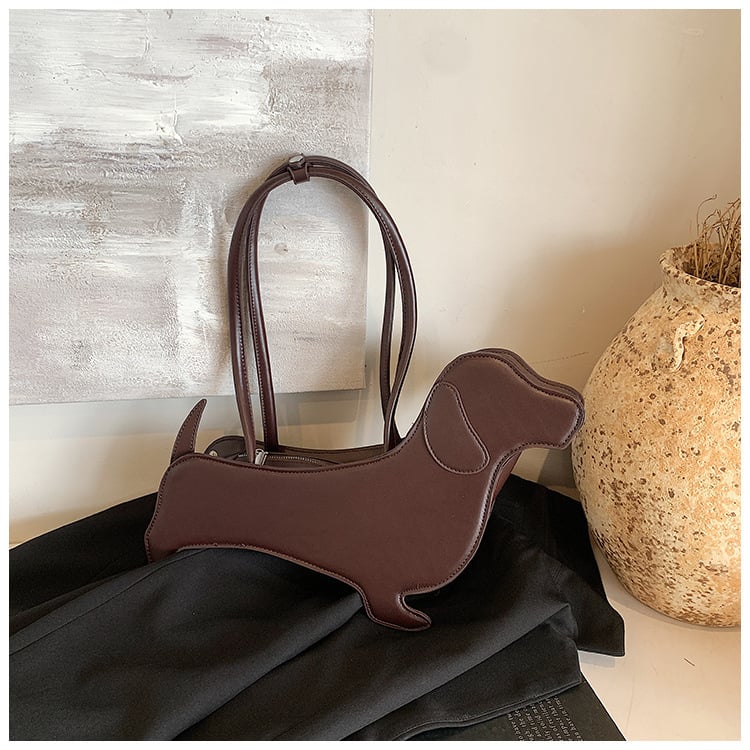 Kutyafej formájú crossbody táska — PU anyag, alkarhoz illeszkedő stílus, cipzáras nyitás, poliészter bélés