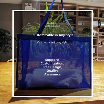 Didelio talpumo kvėpuojantis tinklinis pirkinių maišelis su rankena, galimas logotipo spausdinimas, spausdinimo būdai: šilumos perdavimas, serigrafija, ofsetas, reljefinis spausdinimas