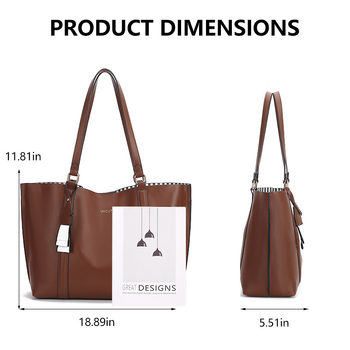 PU Tote чанта с цип, подплата от полиестер, хоризонтална квадратна форма, джоб за мобилен телефон