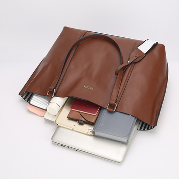 PU Tote чанта с цип, подплата от полиестер, хоризонтална квадратна форма, джоб за мобилен телефон