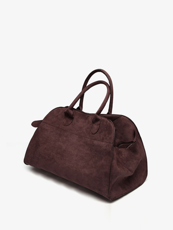 Geantă tote din catifea, stil Boston, cu fermoar, formă de pernă, buzunare interioare (buzunar cu fermoar, buzunar pentru telefon, buzunar pentru ID) — stil urban minimalist