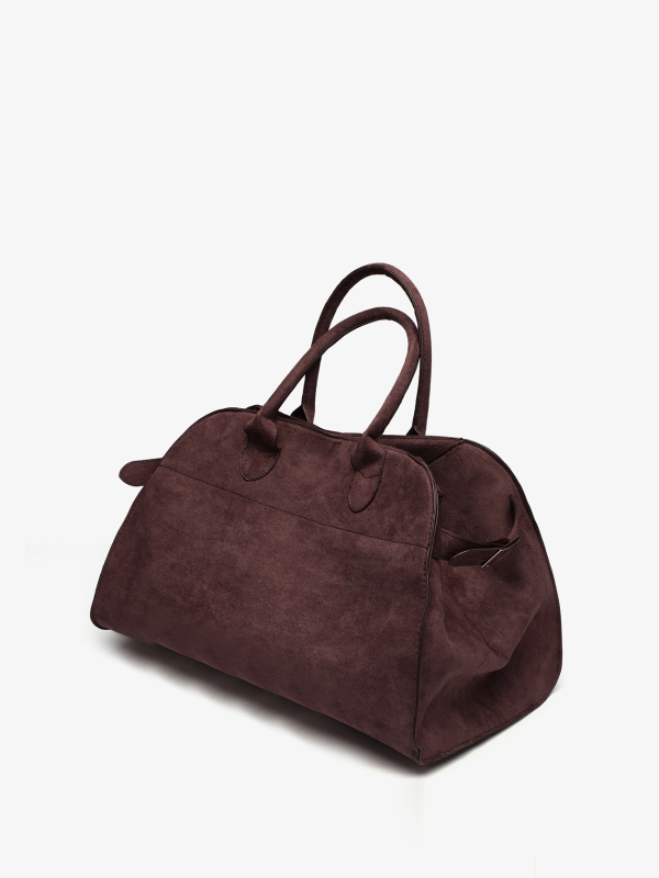 Geantă tote din catifea, stil Boston, cu fermoar, formă de pernă, buzunare interioare (buzunar cu fermoar, buzunar pentru telefon, buzunar pentru ID) — stil urban minimalist