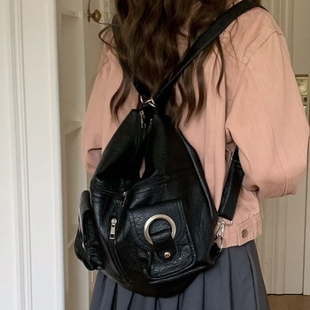 Τσάντα Tote από PU δέρμα με τσέπη με φερμουάρ και εσωτερική κρυφή τσέπη με φερμουάρ, αστικός μινιμαλιστικός στυλ, μεγάλη χωρητικότητα