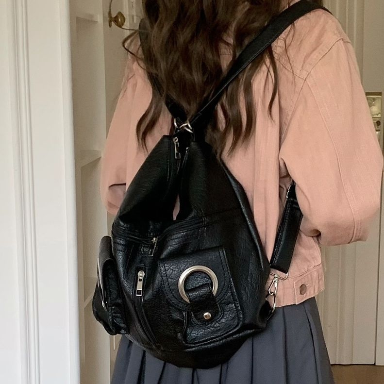 Geantă Tote din piele PU cu buzunar fermoar și buzunar interior secret cu fermoar, stil urban minimalist, capacitate mare