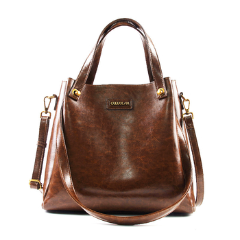 Gulolan PU Tote τσάντα — κατακόρυφη τετράγωνη μορφή, λαμιναρισμένη θήκη με φερμουάρ, φθινοπωρινή σεζόν 2024