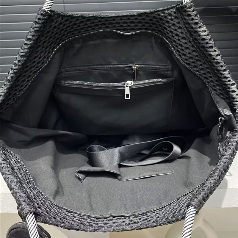 Nylon Tote táska mindennapi használatra, nagy kapacitás, cipzáras záródó, bélés poliészter-pamut, egy vállpánt, városi stílus