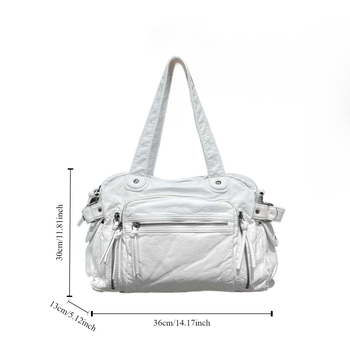 Τσάντα ώμου από PU οικολογικό δέρμα, οριζόντια τετράγωνη μορφή, φερμουάρ, εσωτερικές θήκες: φερμουάρ, θήκη τηλεφώνου, θήκη ταυτότητας, με επένδυση