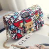 Geantă crossbody pătrată din PU, stil stradal, închidere cu capac, buzunare interioare: fermoar, buzunar pentru telefon și ID