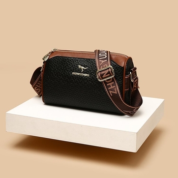 Τσάντα Ώμου από PU, casual στυλ Ιαπωνίας-Κορέας, τσάντα locomotive, κλείσιμο με φερμουάρ, επένδυση πολυεστέρα