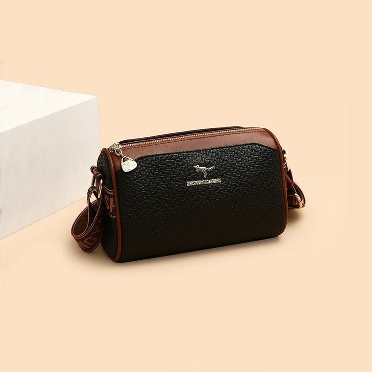 Geantă de umăr din PU, stil casual Japonez-Coreean, geantă locomotive, închidere cu fermoar, căptușeală poliester