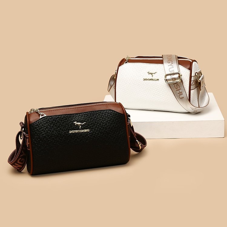 Geantă de umăr din PU, stil casual Japonez-Coreean, geantă locomotive, închidere cu fermoar, căptușeală poliester