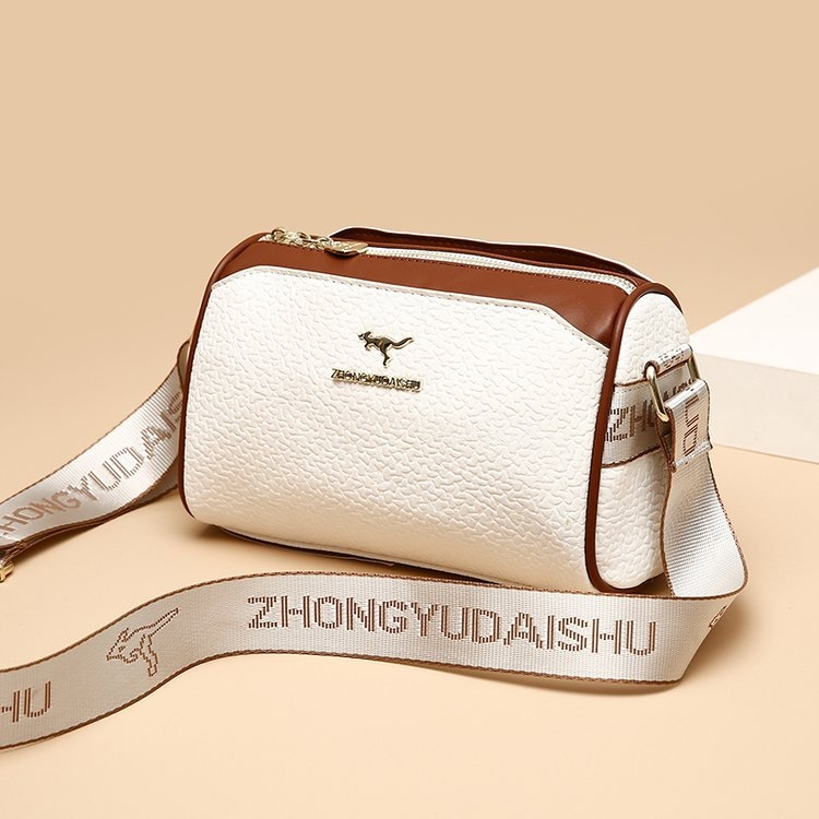 Geantă de umăr din PU, stil casual Japonez-Coreean, geantă locomotive, închidere cu fermoar, căptușeală poliester