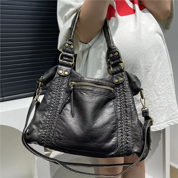 Τσάντα crossbody ώμου από PU, με φερμουάρ, οριζόντιο τετράγωνο σχήμα, εσωτερική θήκη, μονό λουρί