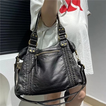 Τσάντα crossbody ώμου από PU, με φερμουάρ, οριζόντιο τετράγωνο σχήμα, εσωτερική θήκη, μονό λουρί