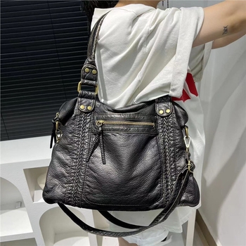Τσάντα crossbody ώμου από PU, με φερμουάρ, οριζόντιο τετράγωνο σχήμα, εσωτερική θήκη, μονό λουρί