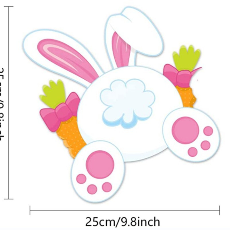 Decorațiune de gard de Paște: iepuraș care privește peste gard, stil desen animat (DIY exterior)