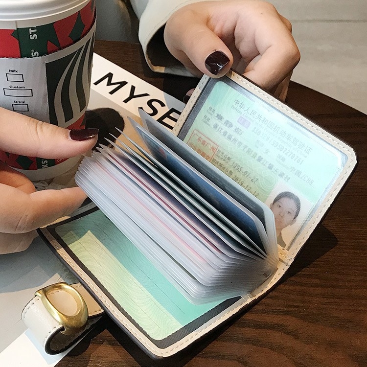 PVC kartes turētājs ar burtiem rakstu sievietēm, pilsētas minimālistiskais stils, poliestera oderē