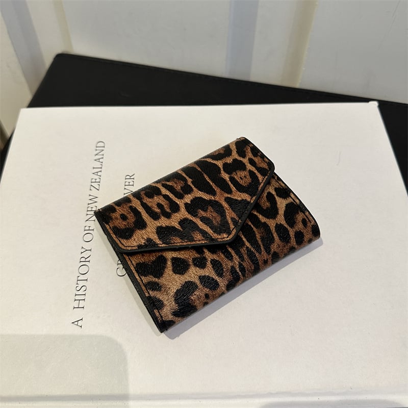 Leopardo rašto monetų piniginė, PU medžiaga, miesto minimalistinis stilius, vidus iš sintetinės odos, moterims