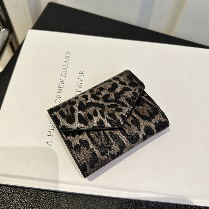 Leopardo rašto monetų piniginė, PU medžiaga, miesto minimalistinis stilius, vidus iš sintetinės odos, moterims