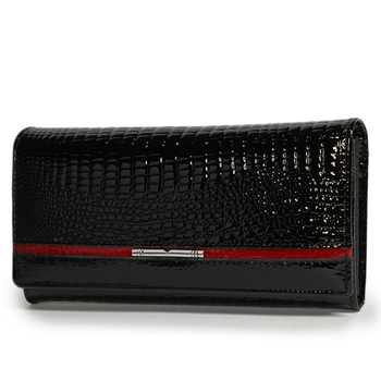 Γυναικείο πορτοφόλι από γνήσιο δέρμα και θήκη για κέρματα, διπλής όψης σχέδιο, μονόχρωμο, δέρμα πρώτου στρώματος, επένδυση πολυεστέρα, 230 g