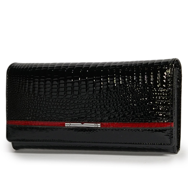 Γυναικείο πορτοφόλι από γνήσιο δέρμα και θήκη για κέρματα, διπλής όψης σχέδιο, μονόχρωμο, δέρμα πρώτου στρώματος, επένδυση πολυεστέρα, 230 g