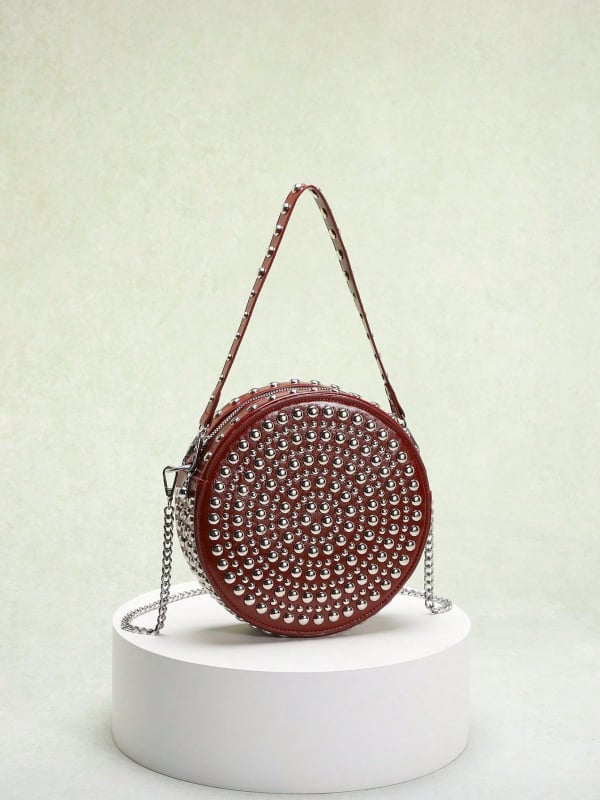 Geantă crossbody cilindrică cu formă ovală, PU material, închidere cu fermoar, buzunare interne pentru telefon și card de identificare