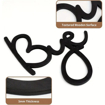 Дървена стенна декорация с логото \'Goodbye Love You\', от boxwood, за всекидневна, коридор и спалня